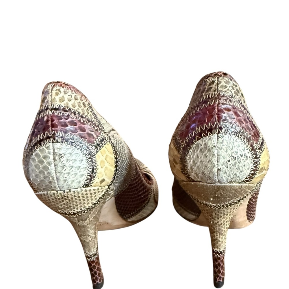 Gucci Python Snakeskin Patchwork Pumps Pointed To… - image 4